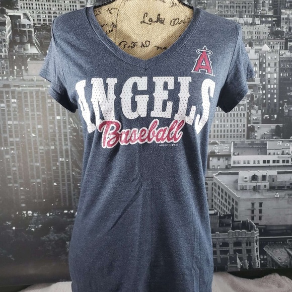 MLB Angels Baseball V Neck Ladies Shirt - Picture 1 of 6